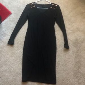 Knee-high black dress